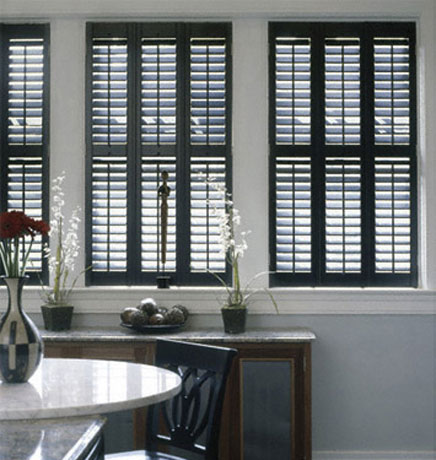 Dark Wood Plantation Shutters